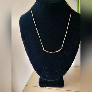 Gold tone rainbow necklace 18 inches